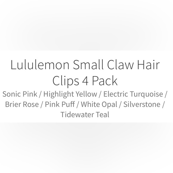Lululemon Small Claw Hair Clips 4 Pack